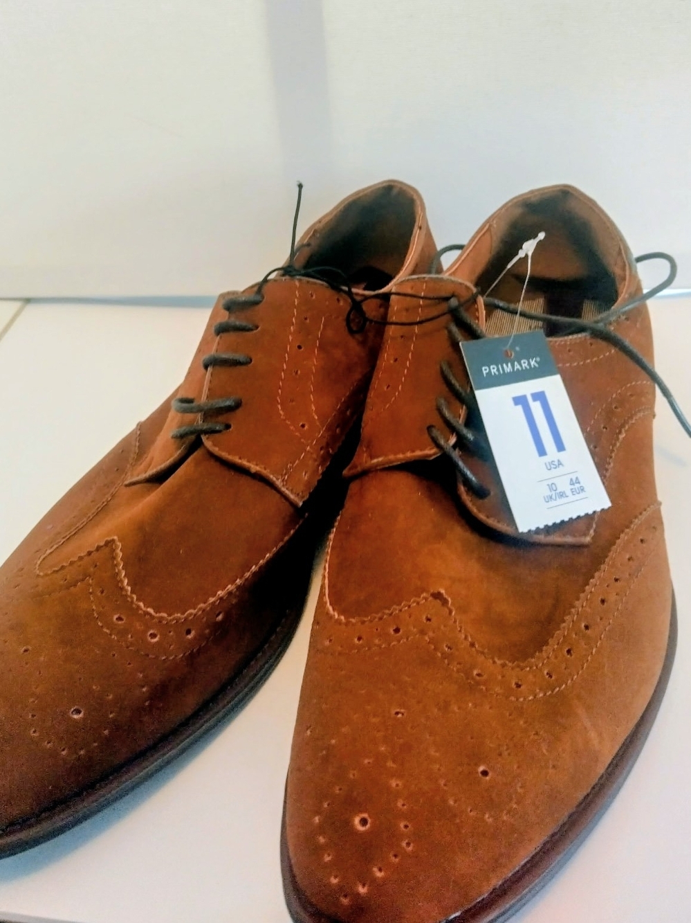 Primark Men's Brown Suede Wingtip Dress Shoes